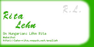 rita lehn business card
