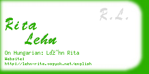 rita lehn business card